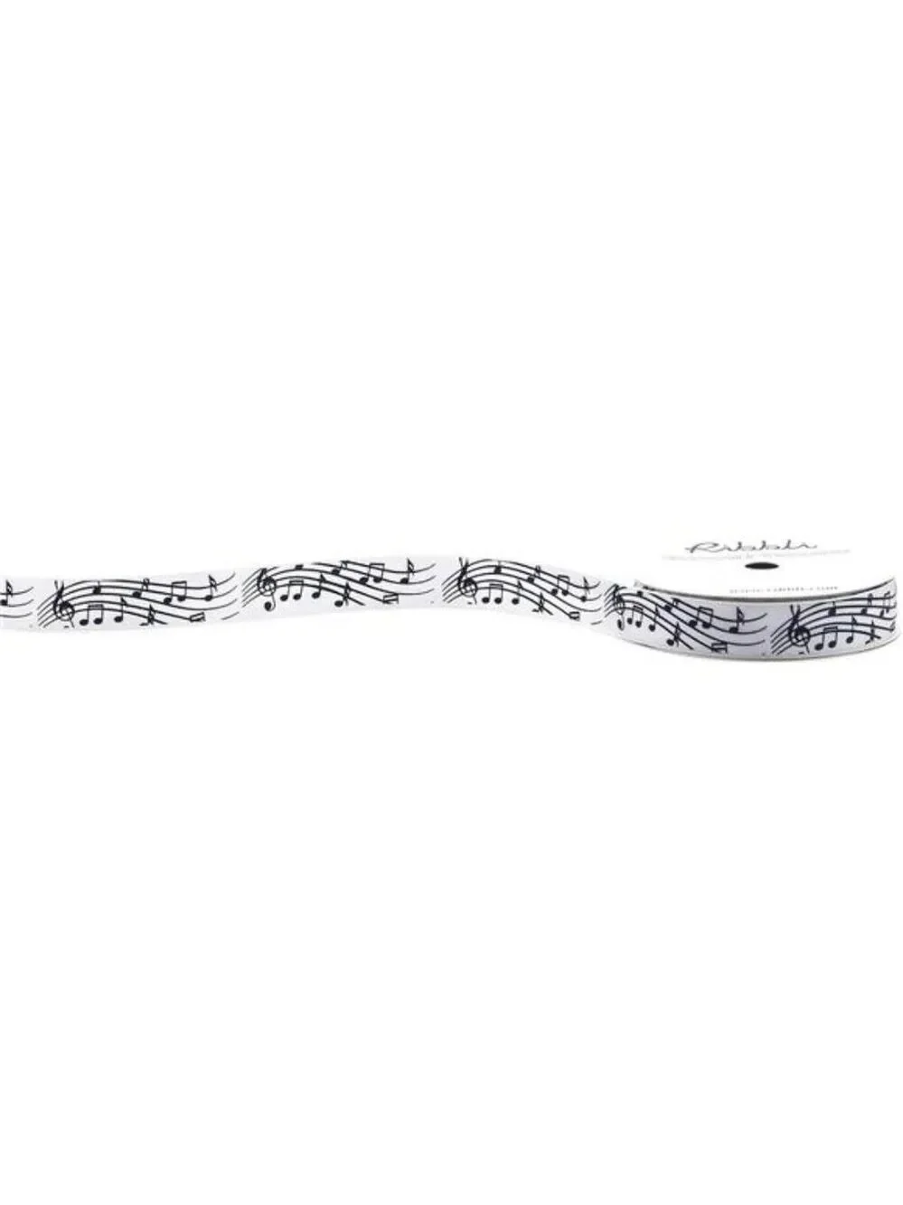 White Black Musical Notes Satin Ribbon 5 8 Inch x 10 Yards for Crafts Wrapping